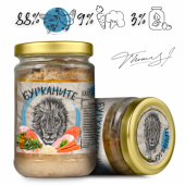 Бурканите - храна за кучета с пиле, скумрия и зеленчуци 480 гр